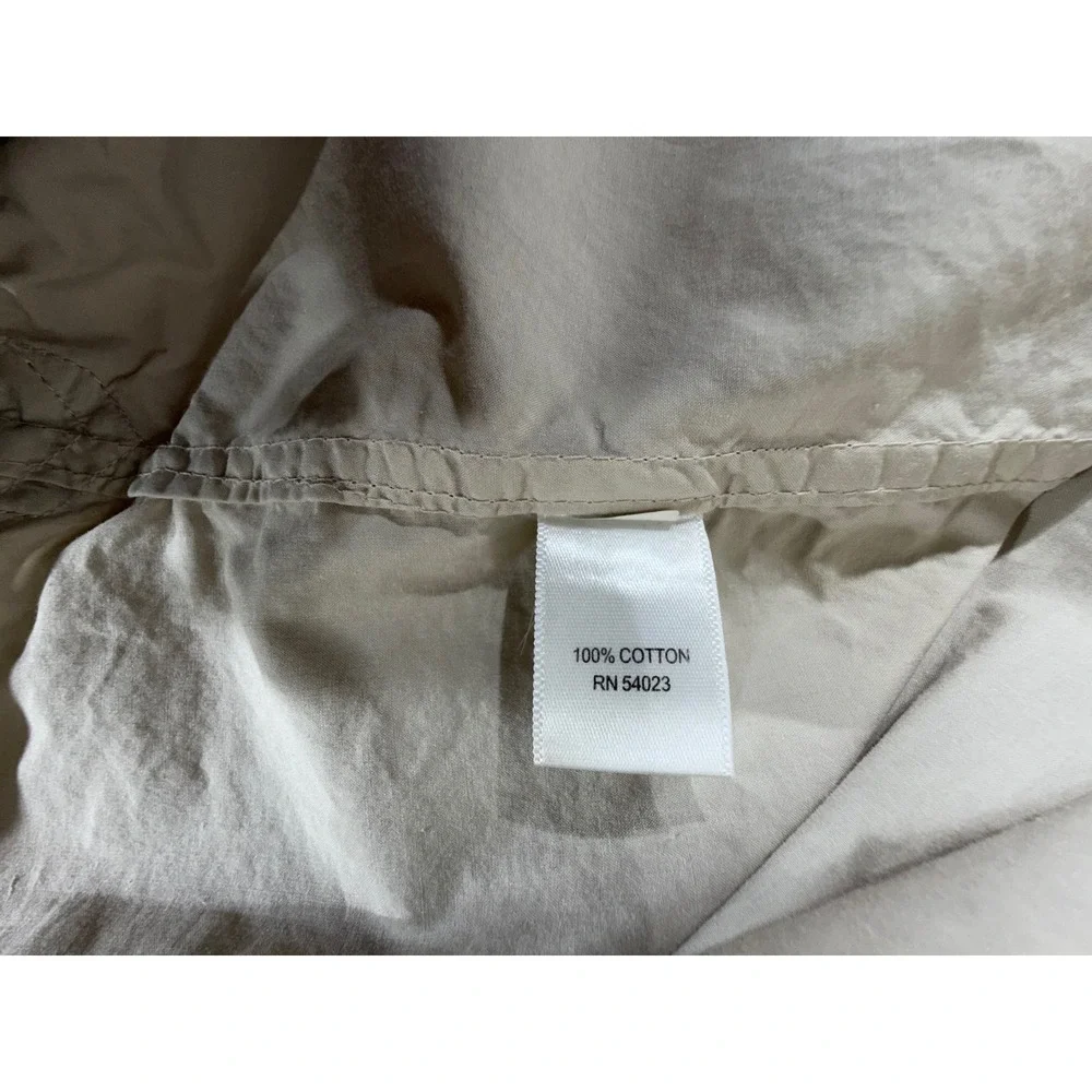 Banana Republic Button Front Shirt XXL Tall Tan Cotton Safari Epaulets READ
